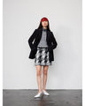 Houndstooth Knitted Skirt - black