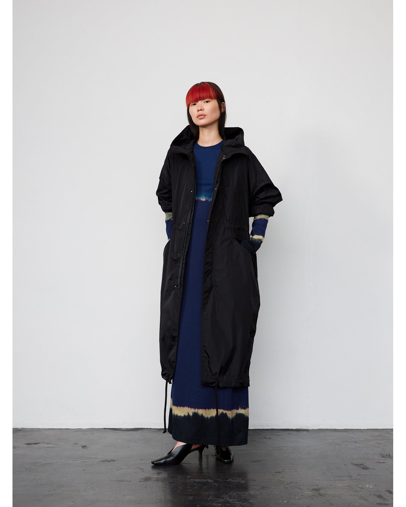Nylon Taffeta Mods Coat - black