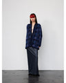 Plungded Long Sweatshirt Dress - black