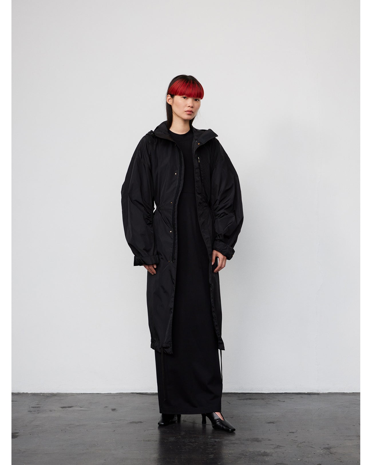 Nylon Taffeta Mods Coat - black - Mame Kurogouchi