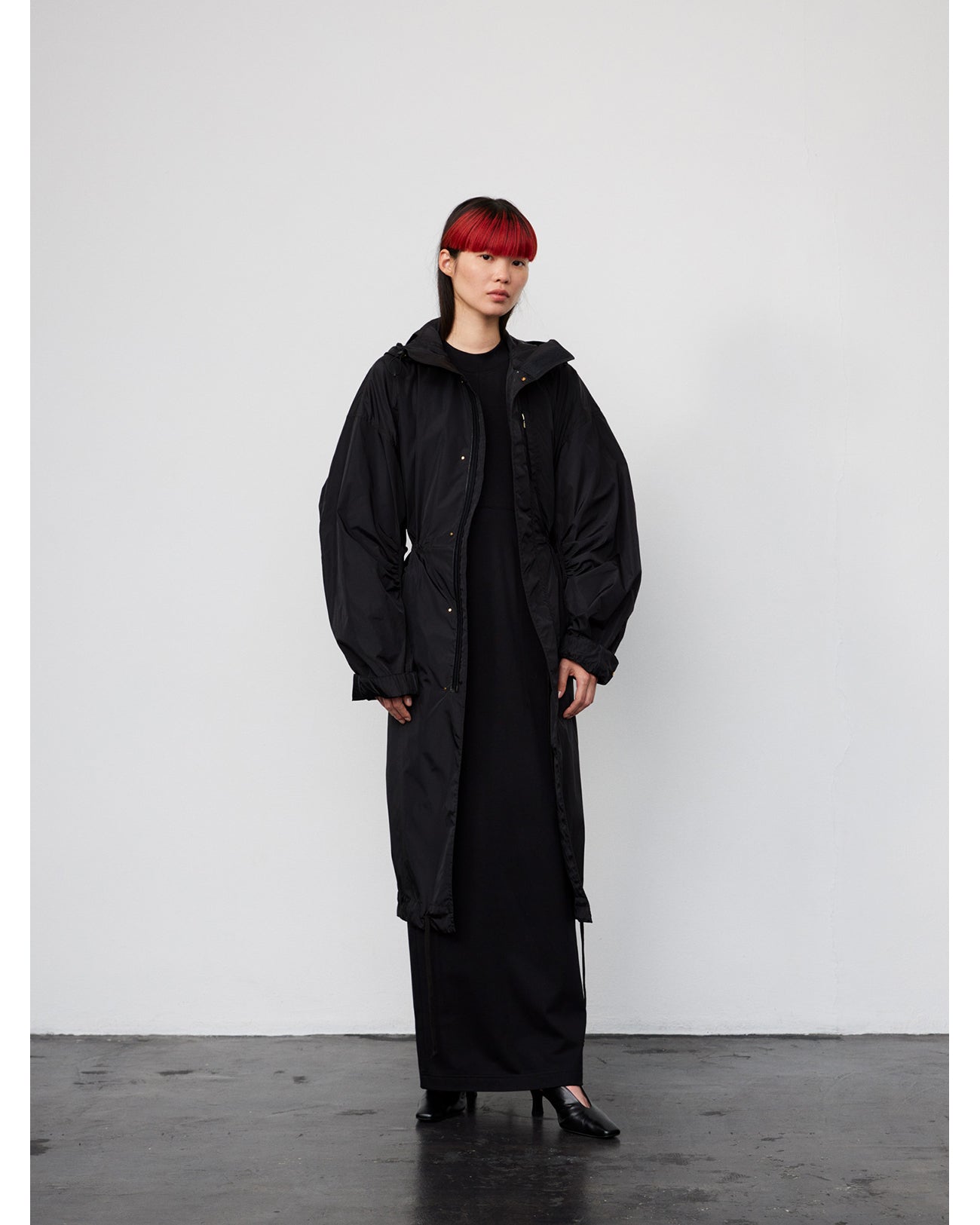 Nylon Taffeta Mods Coat - black