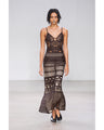 Bamboo Motif Willow Jacquard Sheer Skirt - mint green
