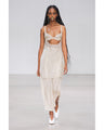 Bamboo Motif Willow Jacquard Sheer Skirt - beige