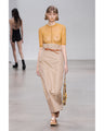 Naturally Coloured Cotton Dobby High Waist Skirt - beige