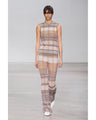 Basket Motif Knitted Flared Trousers - brown