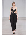 Stretched Triacetate Basket Pattern Dress - black